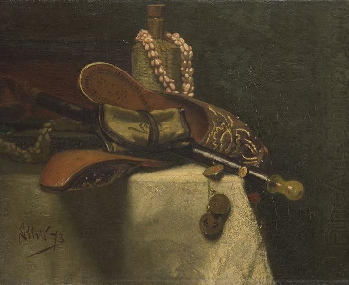 August Allebe Still life with eastern slippers china oil painting image